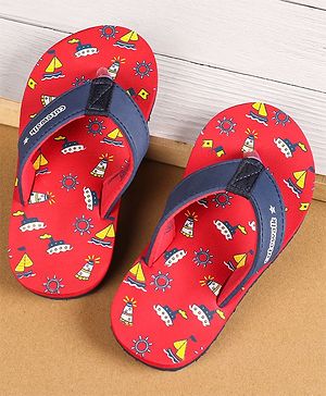 Cute Walk by Babyhug Slip On Flip Flops  - Red