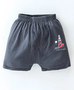 Revvo Junior Sinker Knit Boxer With Lighthouse Print - Grey