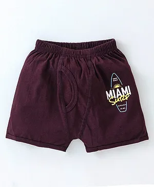 Revvo Junior Sinker Knit Boxer With Surfboard Print - Maroon