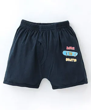 Revvo Junior Sinker Knit Boxer With Text Print - Blue