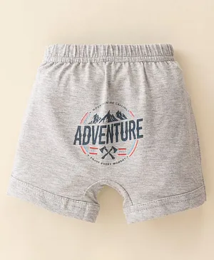 Revvo Junior Sinker Knit Boxer With Text Print - Grey