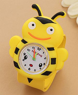 Babyhug Free Size Honey Bee Shaped Analog Watch - Yellow
