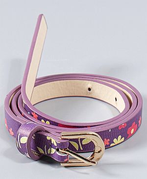 Babyhug Free Size Belt with Floral Print - Purple