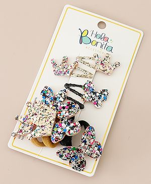 Babyhug Free Size Bow & Butterfly Clips Set of 8 - Multicolor