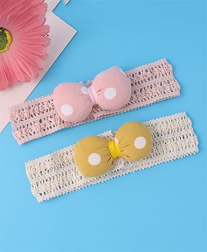 Babyhug Headbands with Bow Applique Pack of 2 - Multicolor
