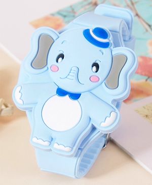 Babyhug Free Size Elephant Design Digital Watch - Blue