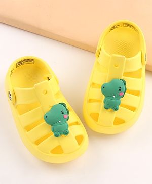 Cute Walk by Babyhug Clogs Dino Patch - Yellow