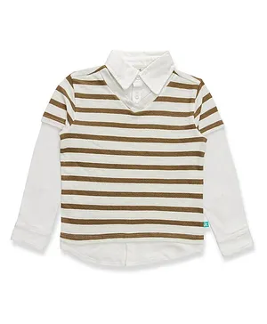 JusCubs Full Doctor Sleeves Candy Striped Polo Tee - Multi Colour
