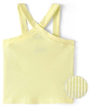 Pine Kids Cotton Knit Sleeveless Solid Color Top - Tender Yellow