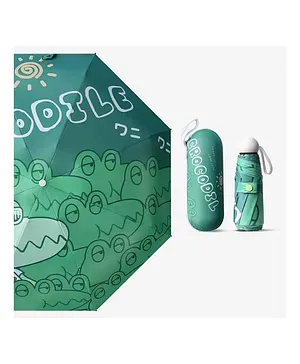 StarAndDaisy Smart Kids Small Mini Umbrella with Case Light Compact Design Perfect for Travel Lightweight Portable Outdoor Sun and Rain Fashion Umbrellas Perfect Fit- Turtle Green