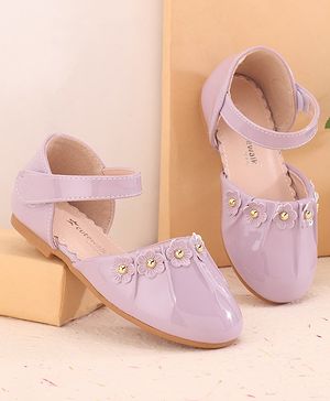 Cute Walk by Babyhug Ballerina with Velcro Closure &  Floral Applique - Purple