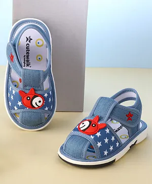 Cute Walk by Babyhug Musical Sandals With Velcro Closure - Light Blue