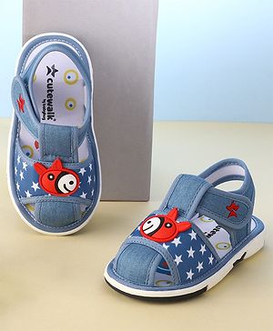 Cute Walk by Babyhug Musical Sandals With Velcro Closure - Light Blue