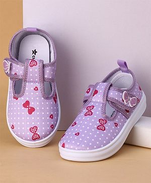 Cute Walk by Babyhug Velcro Closure Casual Shoes Butterfly Applique - Purple