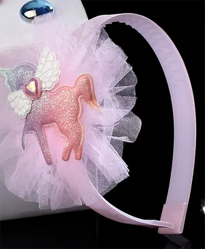 Stol'n Unicorn Embellished Net Hair Band - Pink