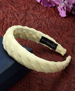 Stol'n Abstract Printed Handmade Hair Band - Cream 1