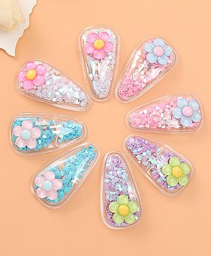 Babyhug Snap Clips with Floral Applique  Free Size - Multicolor