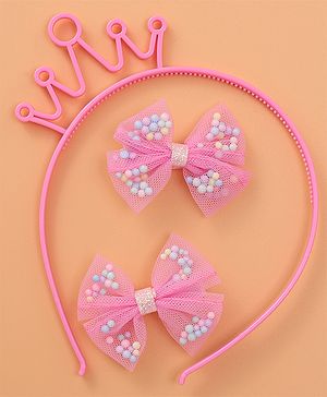 Babyhug Hair Accessories Combo Set with Crown Applique Free Size   -  Multicolor