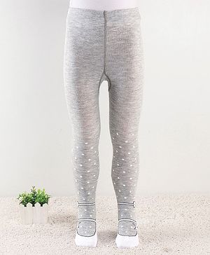 Cute Walk by Babyhug  Anti Bacterial Footed Tights Polka Dot Design - Grey