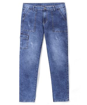 Pine Kids Full Length Denim Washed Jeans - Blue
