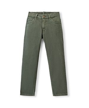 Pine Kids Denim Full Length Washed Jeans - Olive Green