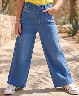 Pine Kids Denim Woven Ankle Length Washed Jeans - Blue