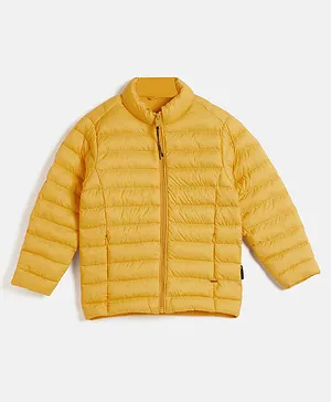 OKANE Knitted Full Sleeves Padded Jacket With Solid Colour - Yellow
