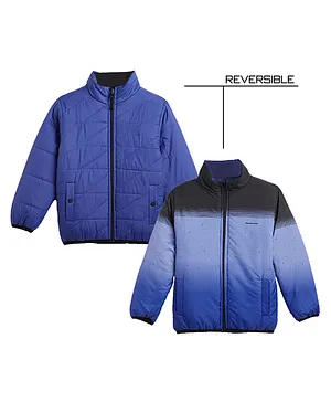 Okane Knit Full Sleeves Reversible Jacket - Navy Blue