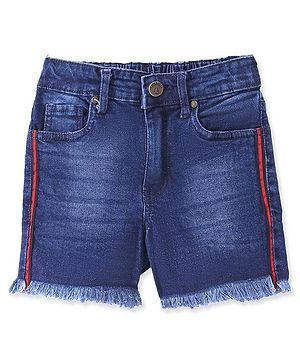 Pine Kids Mid Thigh Length Denim Washed Shorts - Blue