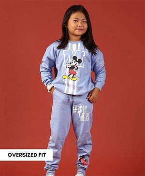 Nap Chief Pure Cotton Disney Featuring Full Sleeves Mickey Mouse Printed  Co Ord Set -  Blue