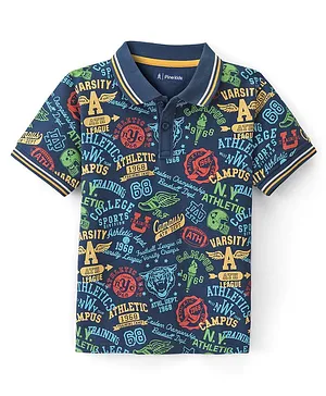 Pine Kids Cotton Knit Half Sleeves Polo T-Shirt Text Print - Set Sail