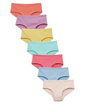Charm n Cherish Pack Of 7 Solid Panties - Multi Colour