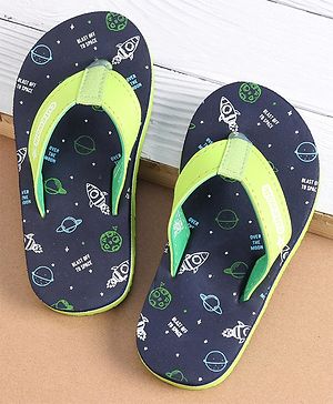 Cute Walk by Babyhug Slip On  Flip Flops Printed- Navy Blue