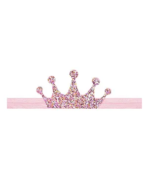 Aye Candy Glitter Crown Embellished Headband - Pink