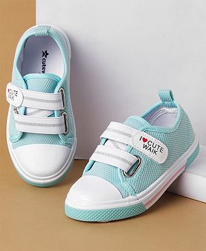 Cute Walk by Babyhug Casual Shoes with Velcro Closure & Branding Print - Blue