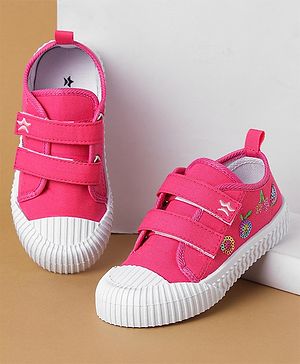 Cute Walk by Babyhug Casual Shoes With Velcro Closure Sequin Detailing - Pink