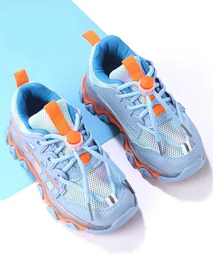 Cute Walk by Babyhug Lace Up Sneakers - Blue & Orange