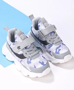 Cute Walk by Babyhug Camo Printed Sneakers with Velcro Closure - Grey