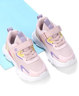 Cute Walk by Babyhug Sneakers with Velcro Closure and Star Embroidery - Pink