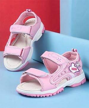 Cute Walk by Babyhug Sandal Velcro Closure Heart Patch - Pink