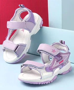 Cute Walk by Babyhug Sandal with Velcro Closure - Purple & White