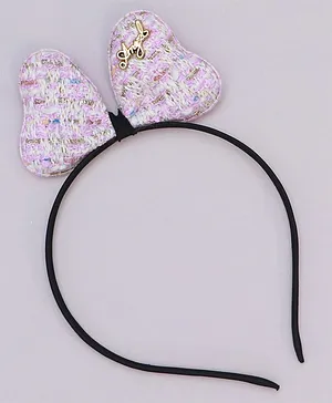 TMW Kids Bow Embellished Angle Applique Detailed Hair Band - Purple