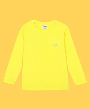 Anthrilo Full Sleeves New York Text Printed Tee - Yellow