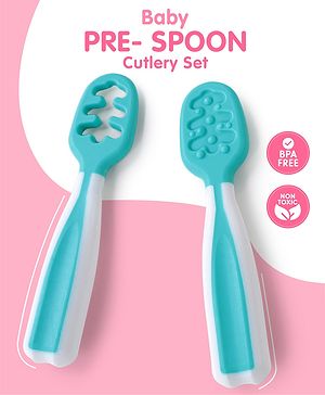 Babyhug Pre Spoon Baby Cutlery Set Pack of 2 - Blue