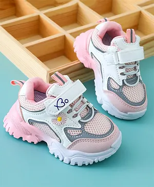 Babyoye Sneaker Shoes with Velcro Closure - Pink