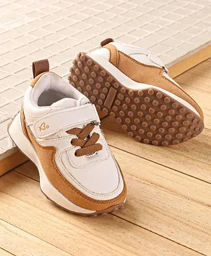 Babyoye Sneakers with Velcro Closure -Light
                      Brown