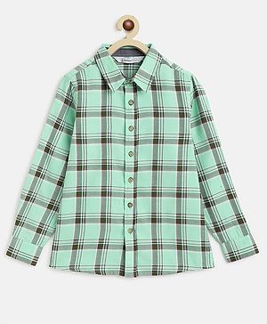 Campana  100% Cotton Full Sleeves Plaid Checked Shirt - Mint Green