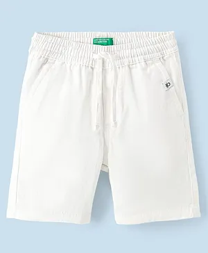 UCB Cotton Knee length Core Epp Shorts Solid Color- White