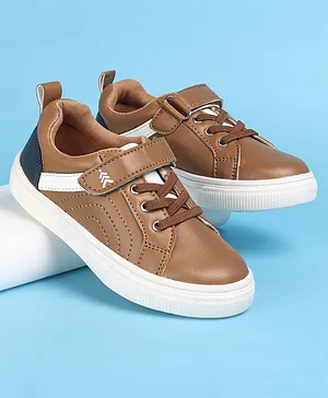 Pine Kids Casual Shoes with Velcro Closure Solid Colour - Brown