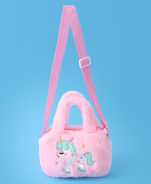Babyhug Sling Bag with Unicorn Embroidery - Pink